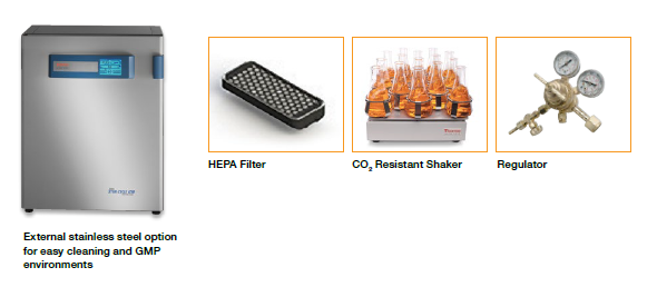 Forma Steri-Cycle accessories — HEPA filter, CO2 resistant shaker, regulator